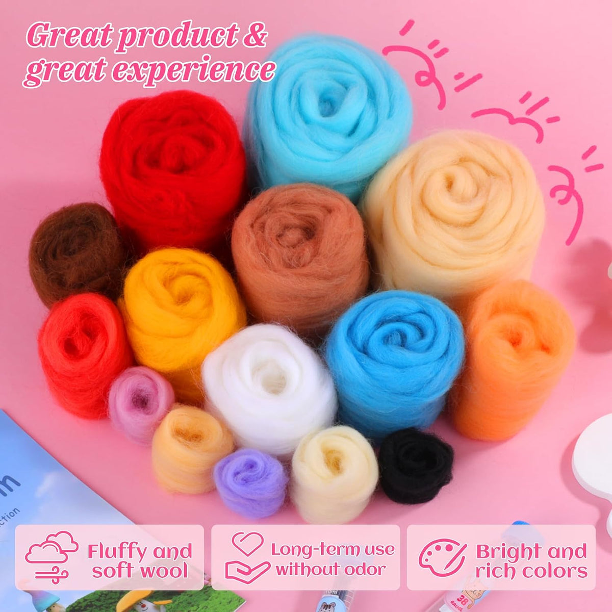 UOOU Needle Felting Kit, Mushroom Wool Felting Kit with Felted Supplies