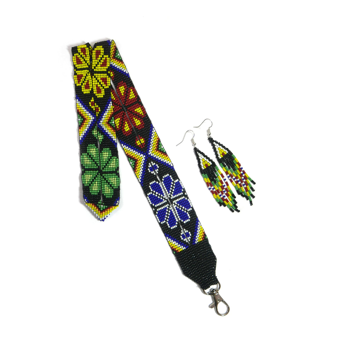 Handmade Native American style beaded badge ID card holder