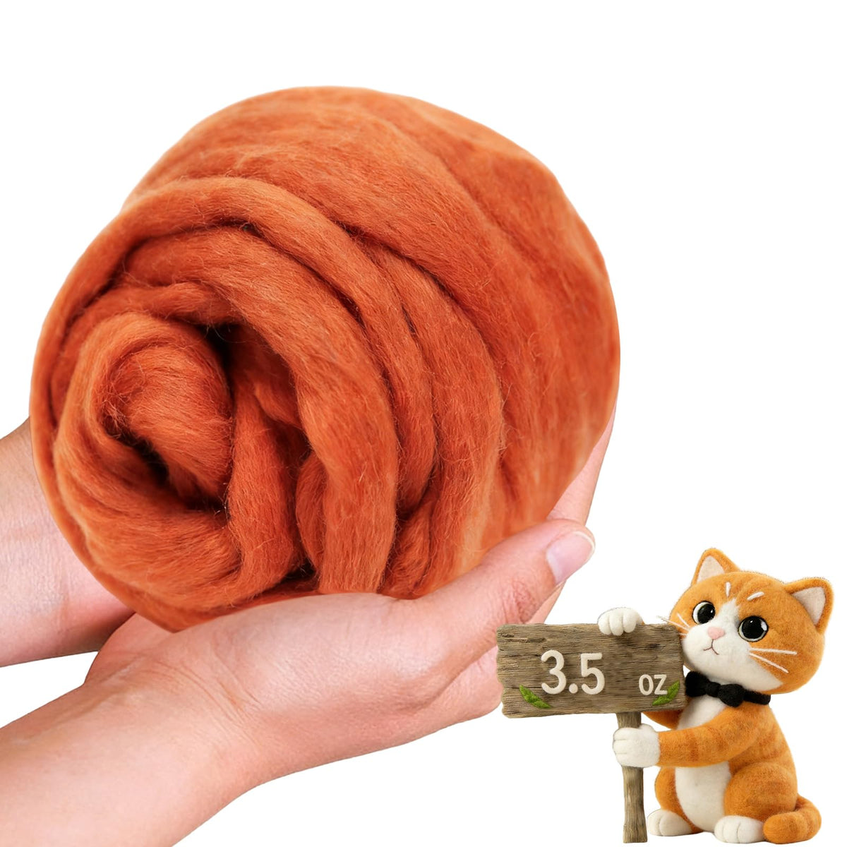 Wool Roving-3.5oz Needle Felting Wool, Soft Multi-Color Wool Fiber, Perfect Felting Wool Pure Wool, Chunky Yarn, for DIY Crafts, NeedleFelting Projects,and Artwork (Light Gray)