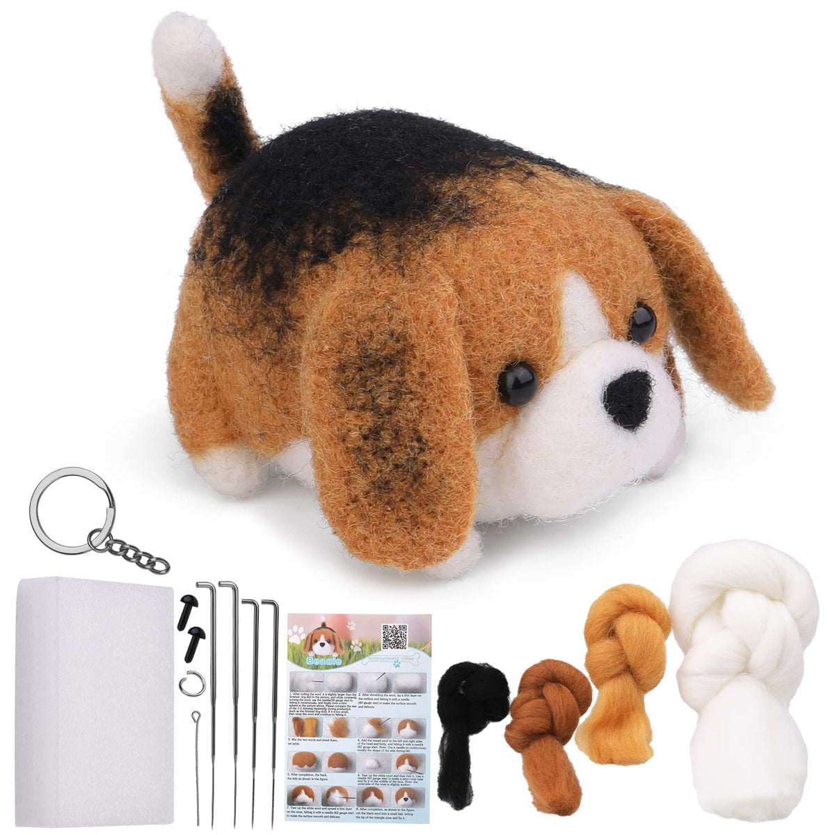 QMNNMA Needle Felting Kit, Garfield Needle Felting Set with Instruction