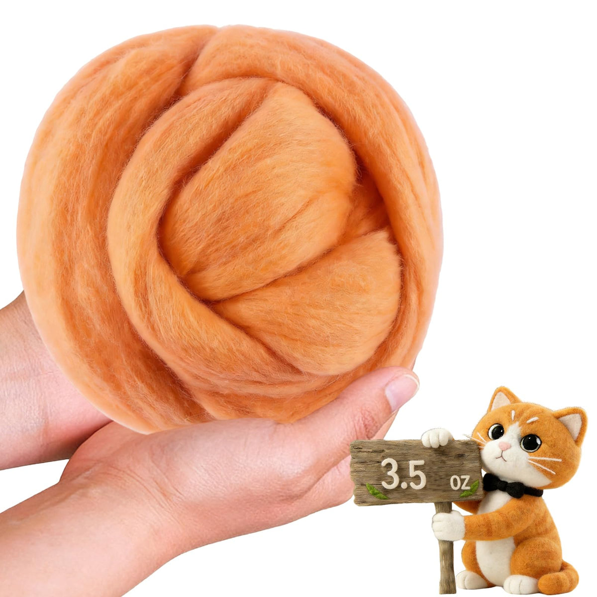 Wool Roving-3.5oz Needle Felting Wool, Soft Multi-Color Wool Fiber, Perfect Felting Wool Pure Wool, Chunky Yarn, for DIY Crafts, NeedleFelting Projects,and Artwork (Light Gray)