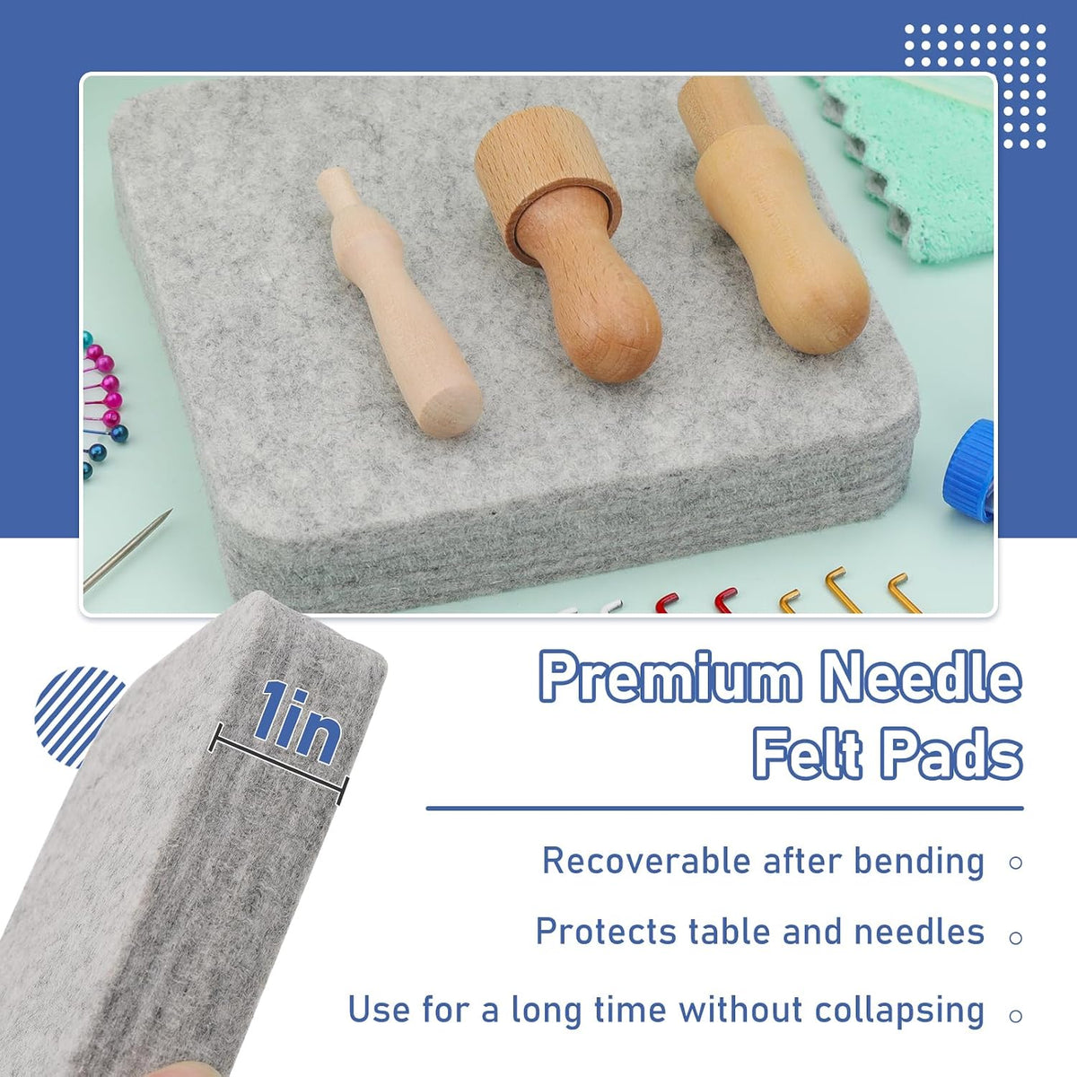 Mayboos Needle Felting Kit, 6"x6" Needle Felting Pad Tools