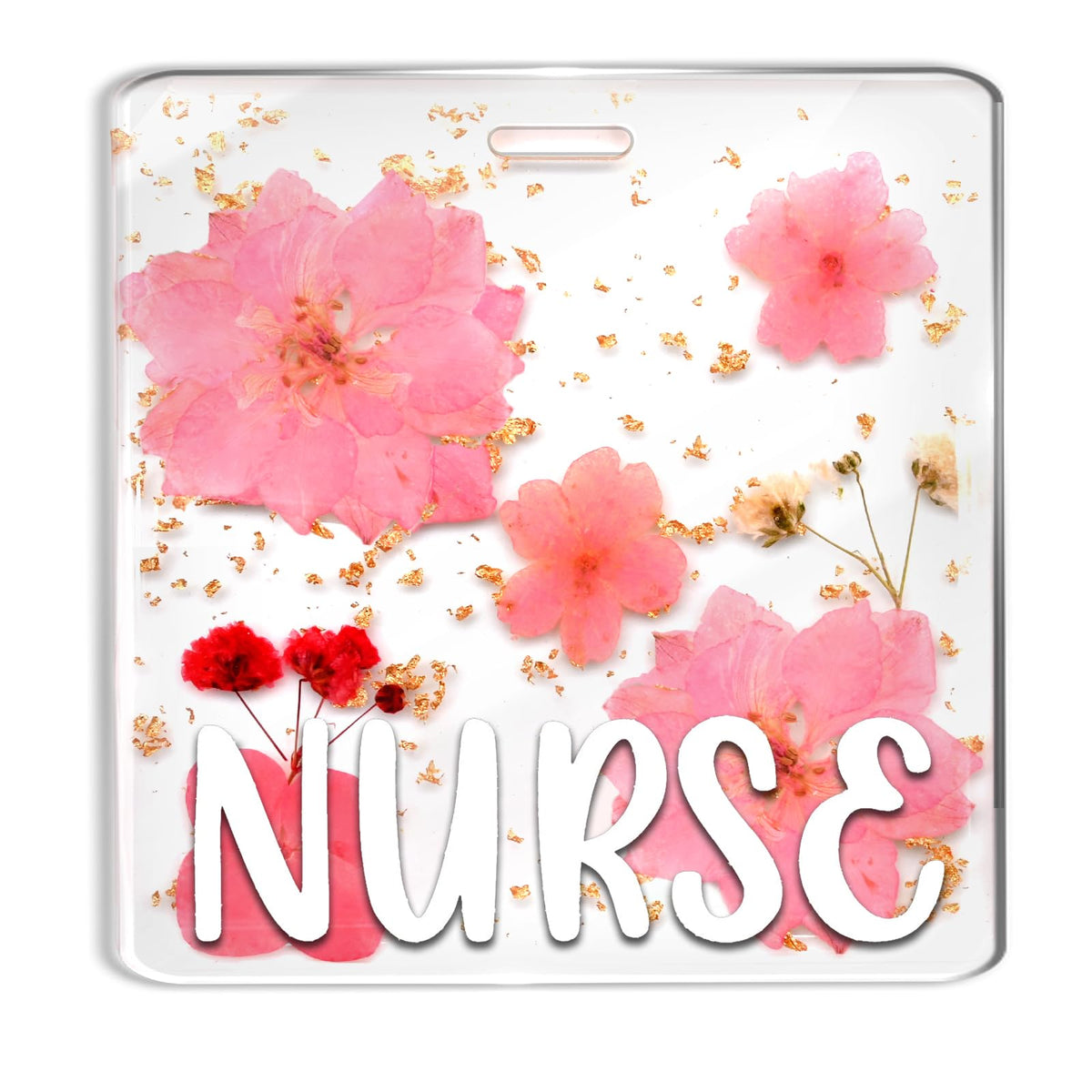 Custom Nurse Badge Personalized Name Pin, Pink, Student