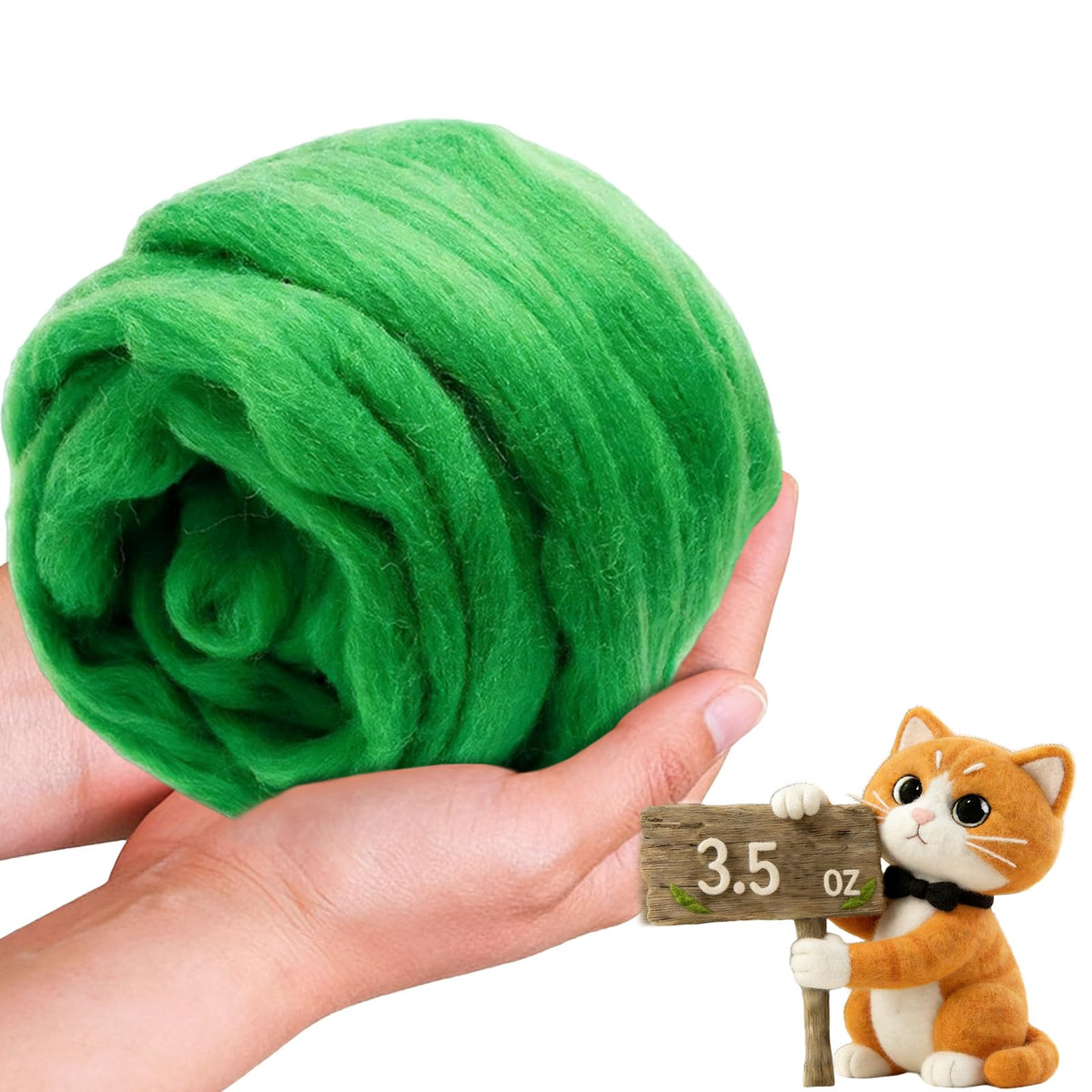 Wool Roving-3.5oz Needle Felting Wool, Soft Multi-Color Wool Fiber, Perfect Felting Wool Pure Wool, Chunky Yarn, for DIY Crafts, NeedleFelting Projects,and Artwork (Light Gray)