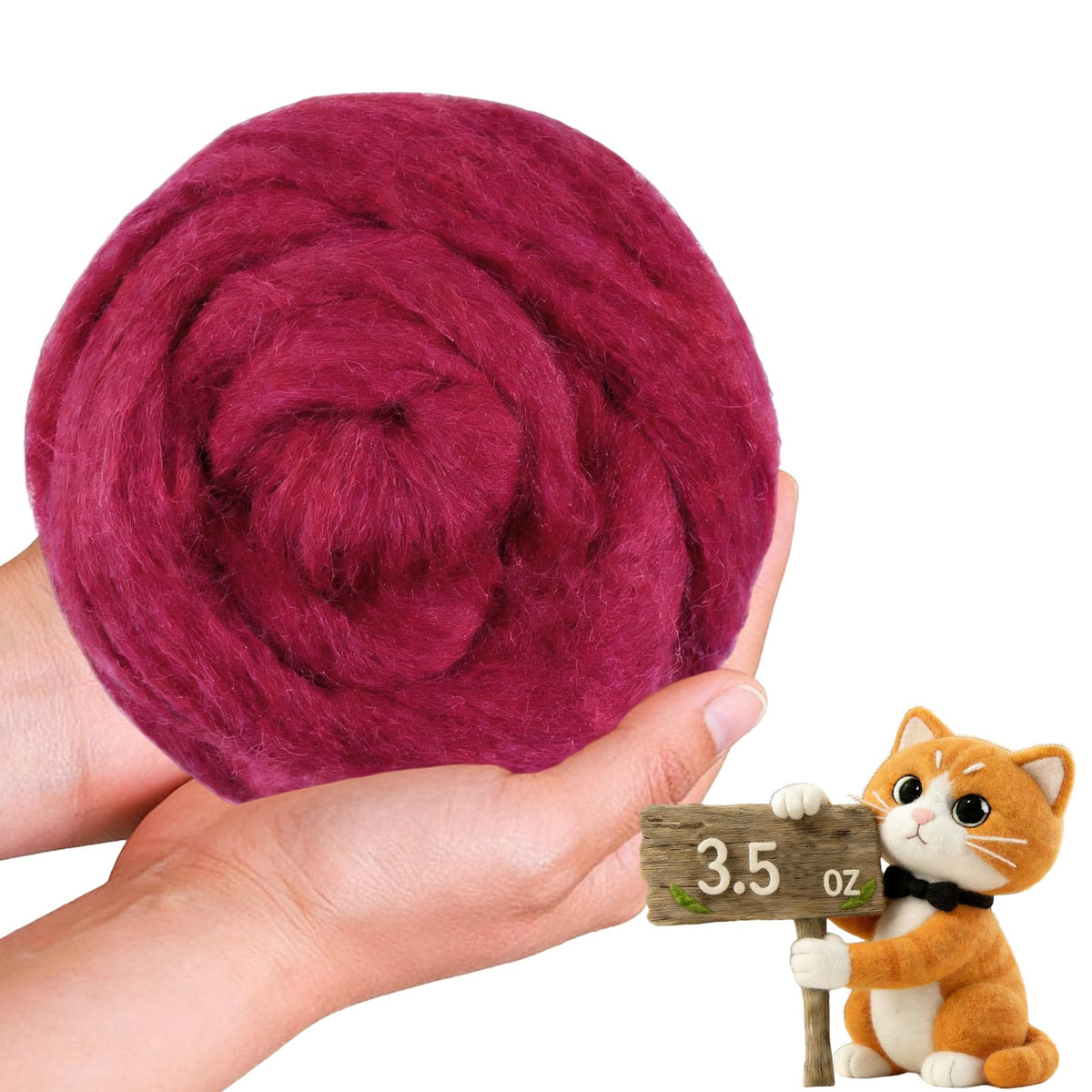 Wool Roving-3.5oz Needle Felting Wool, Soft Multi-Color Wool Fiber, Perfect Felting Wool Pure Wool, Chunky Yarn, for DIY Crafts, NeedleFelting Projects,and Artwork (Light Gray)