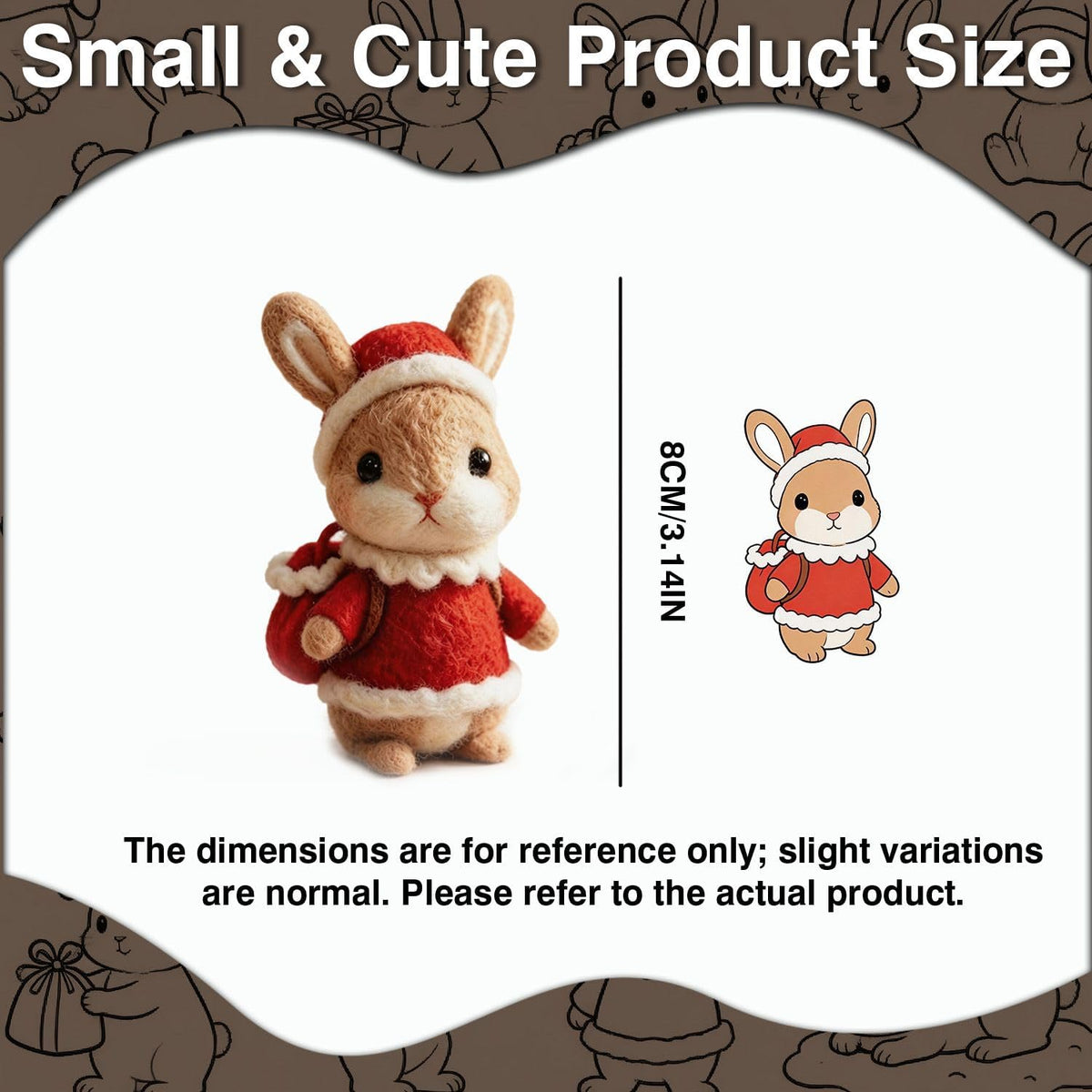 DIY Needle Felting Kit Christmas Santa Bunny – Needle Felting Starter Kit with Fiber Roving, Needles, Felting Pad & Instructions | Felted Animal Kit for Beginners Adults Holiday DIY Craft Gift