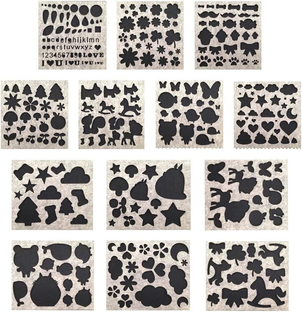 13Pack Floral/Animal Felt Molds, Needle Felting Stencils for Crafts