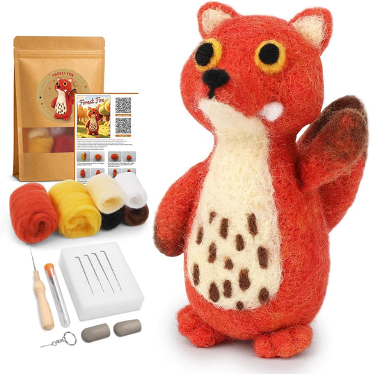 OEHPICC Needle Felting Kit for Beginners, Patterned Fox Felting Kit