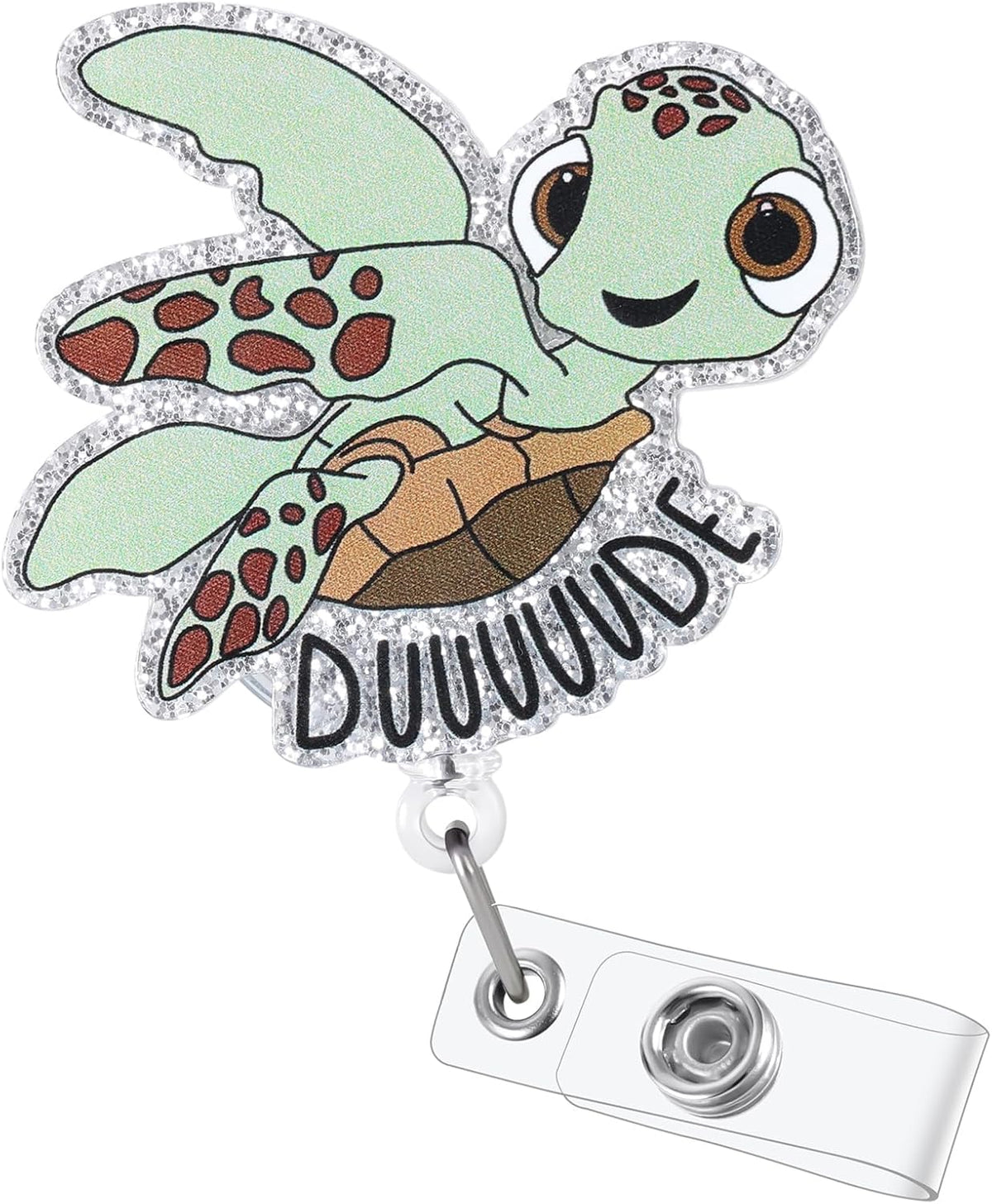 Funny Turtle Nurse Badge Reel, Cute Retractable Work Badge Holder