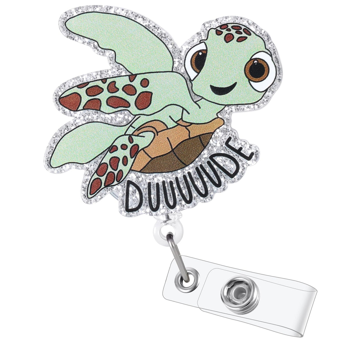 Funny Turtle Nurse Badge Reel, Cute Retractable Work Badge Holder