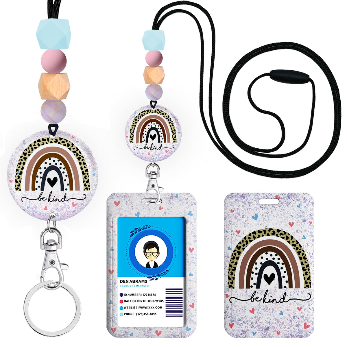 Teacher Lanyards for ID Badges, Breakaway, Handmade, Flower