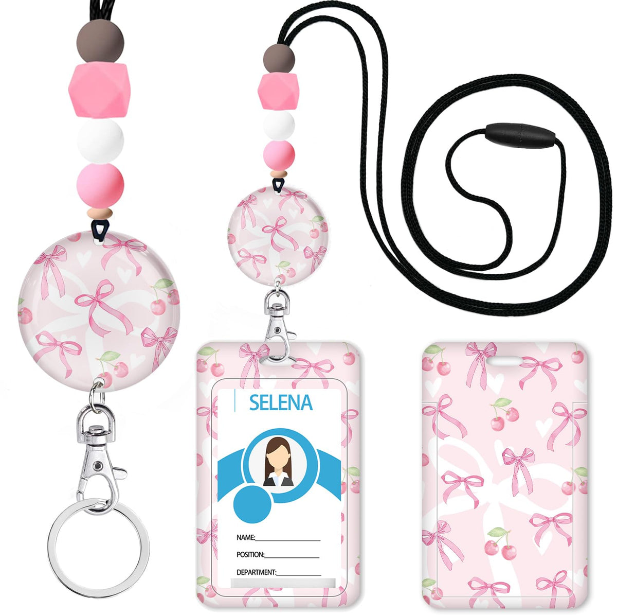 Teacher Lanyards for ID Badges, Breakaway Handmade, Be Kind Heart