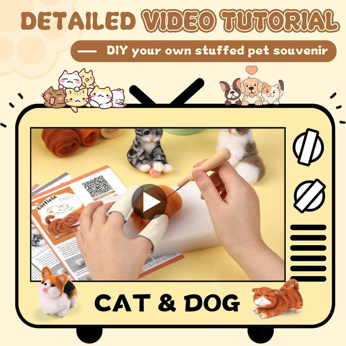 Mayboos 12 Pcs Needle Felting Kit, Felting Kits for Beginners Animal