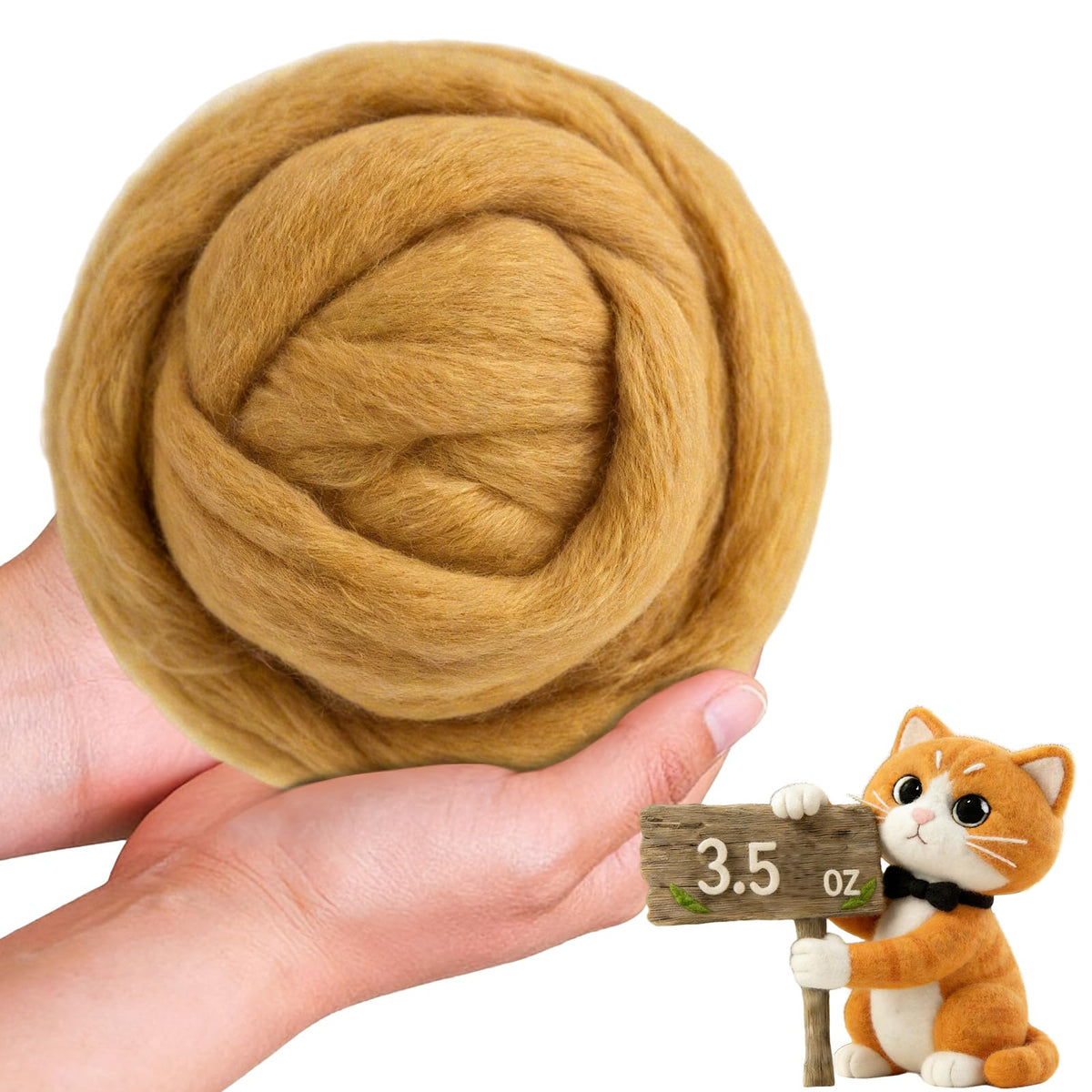 Wool Roving-3.5oz Needle Felting Wool, Soft Multi-Color Wool Fiber, Perfect Felting Wool Pure Wool, Chunky Yarn, for DIY Crafts, NeedleFelting Projects,and Artwork (Light Gray)