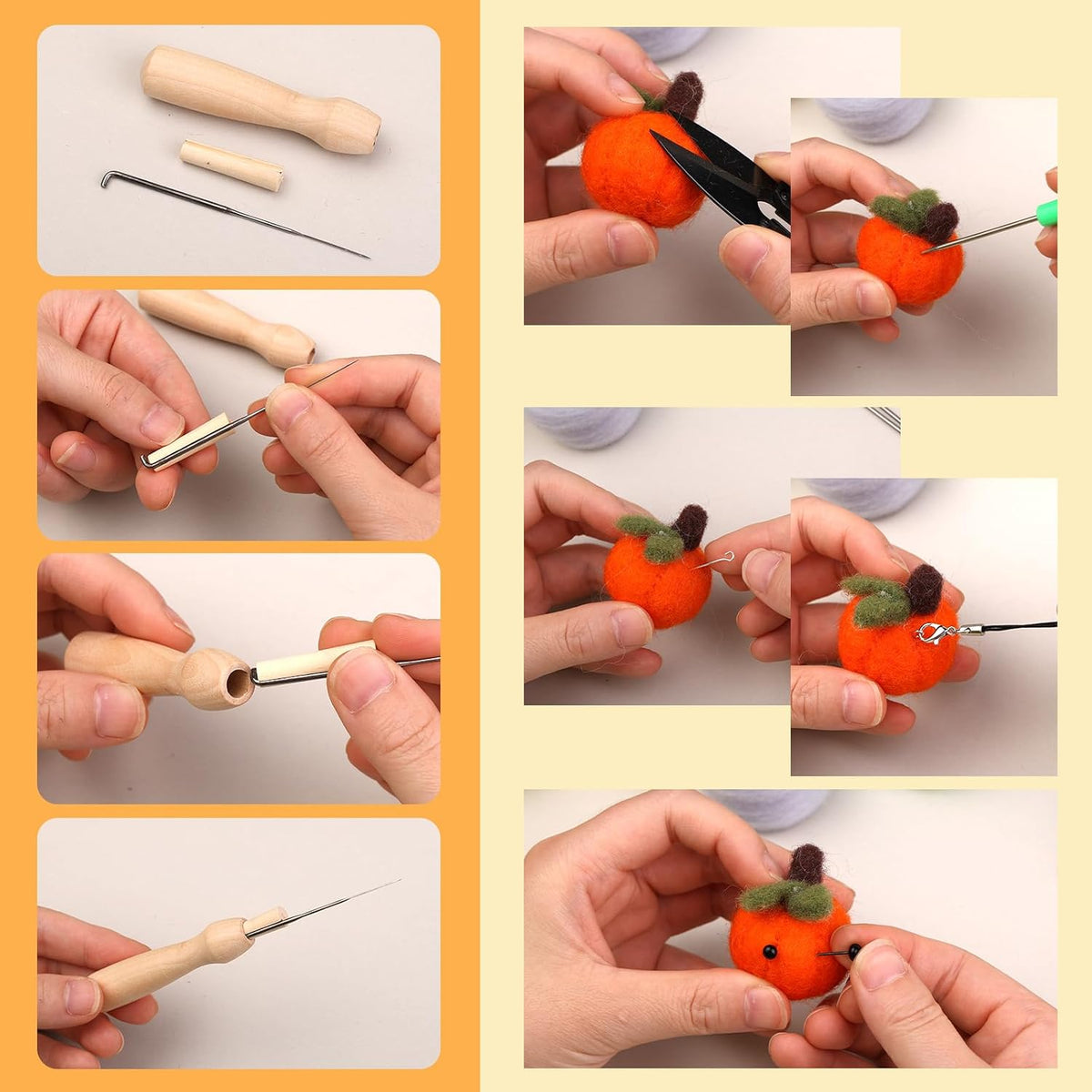 SOCNITC 45 Colors Needle Felting Kits Needle Felting Supplies with Tools