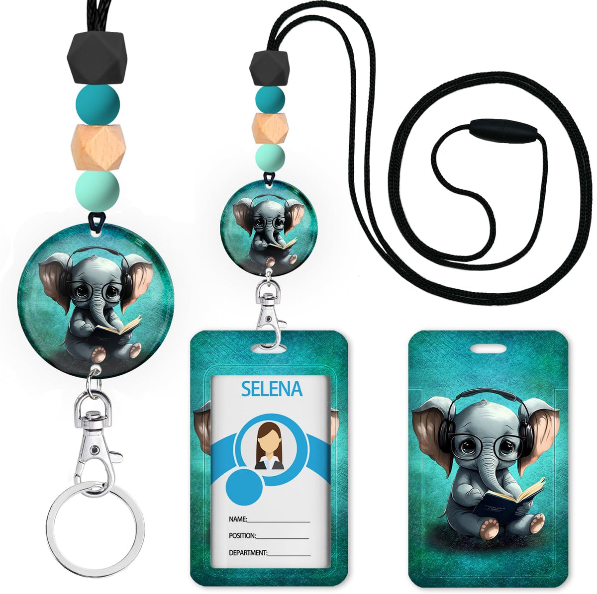 Teacher Lanyards for ID Badges, Breakaway Handmade, Be Kind Heart