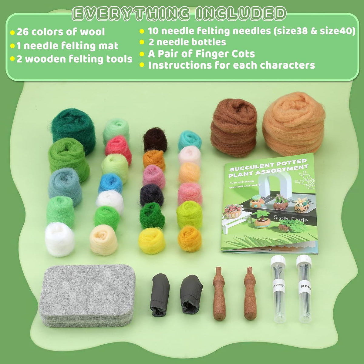 Yizzvb Needle Felting Kit, 6 Pcs Wool Felting kit Felting Tools