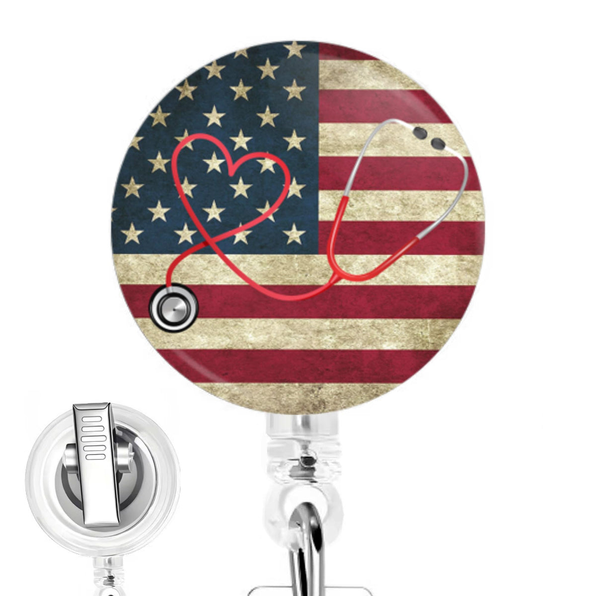 Blonde Cringe Doll Nurse Badge Reel – Cute Retractable ID Holder for Nurses, Nursing Students & Medical Staff – Fun Badge Clip for Work, Clinic, or Hospital