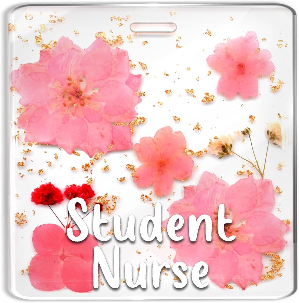 Custom Nurse Badge Personalized Name Pin, Pink, Student