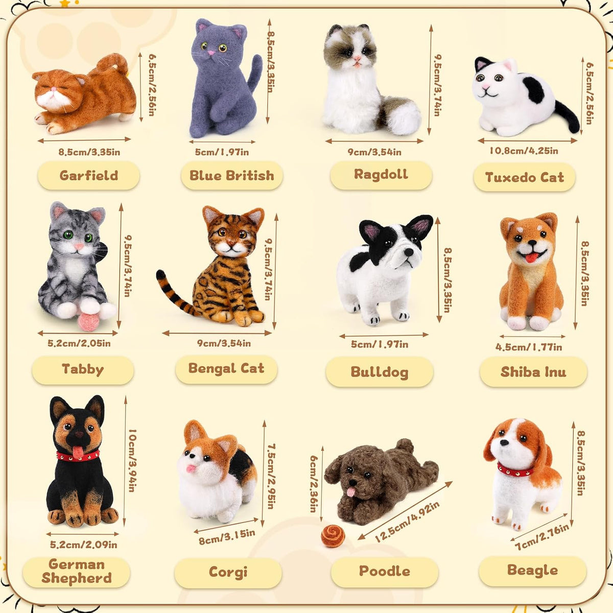 Mayboos 12 Pcs Needle Felting Kit, Felting Kits for Beginners Animal