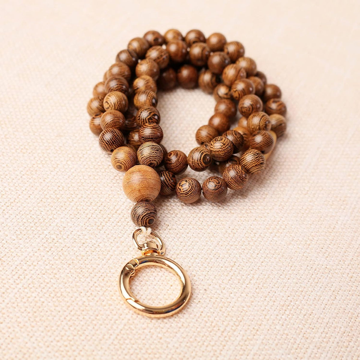 Wood Beaded Lanyards for Id Badges Holder, Teacher Breakaway Lanyard Boho Keychain Id Lanyard for Women