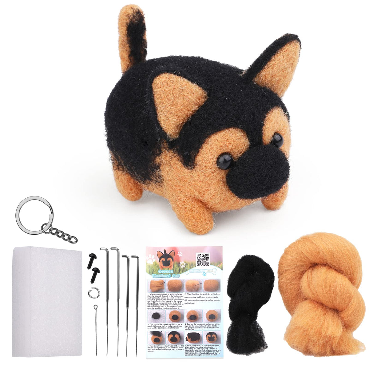 QMNNMA Needle Felting Kit, Garfield Needle Felting Set with Instruction
