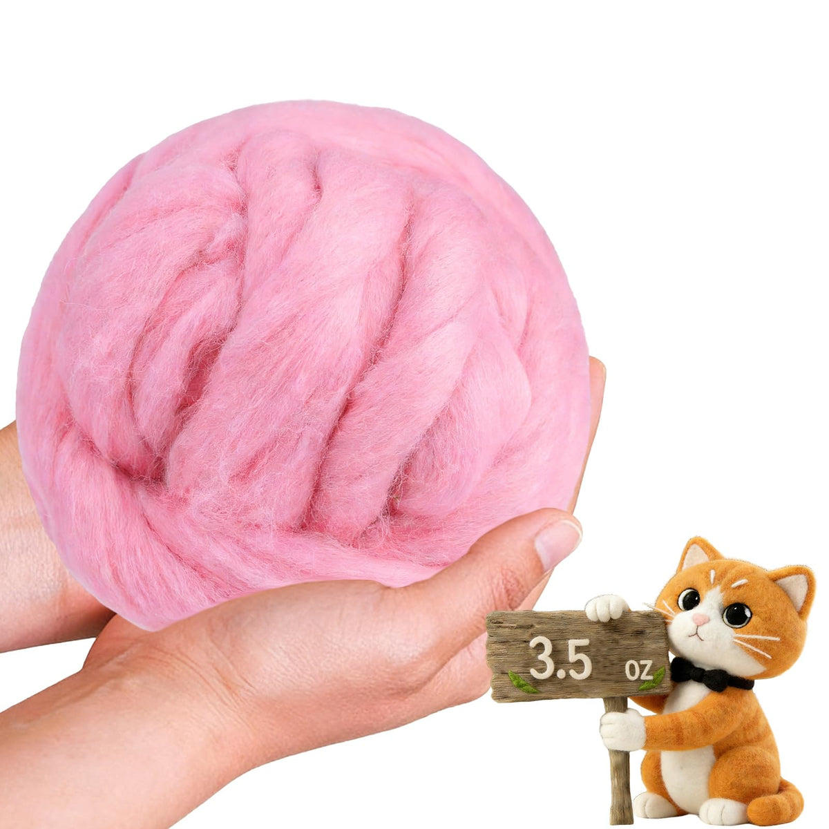 Wool Roving-3.5oz Needle Felting Wool, Soft Multi-Color Wool Fiber, Perfect Felting Wool Pure Wool, Chunky Yarn, for DIY Crafts, NeedleFelting Projects,and Artwork (Light Gray)