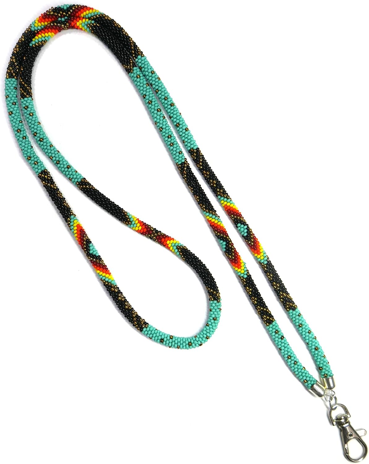 Handmade Native American style beaded badge ID card holder