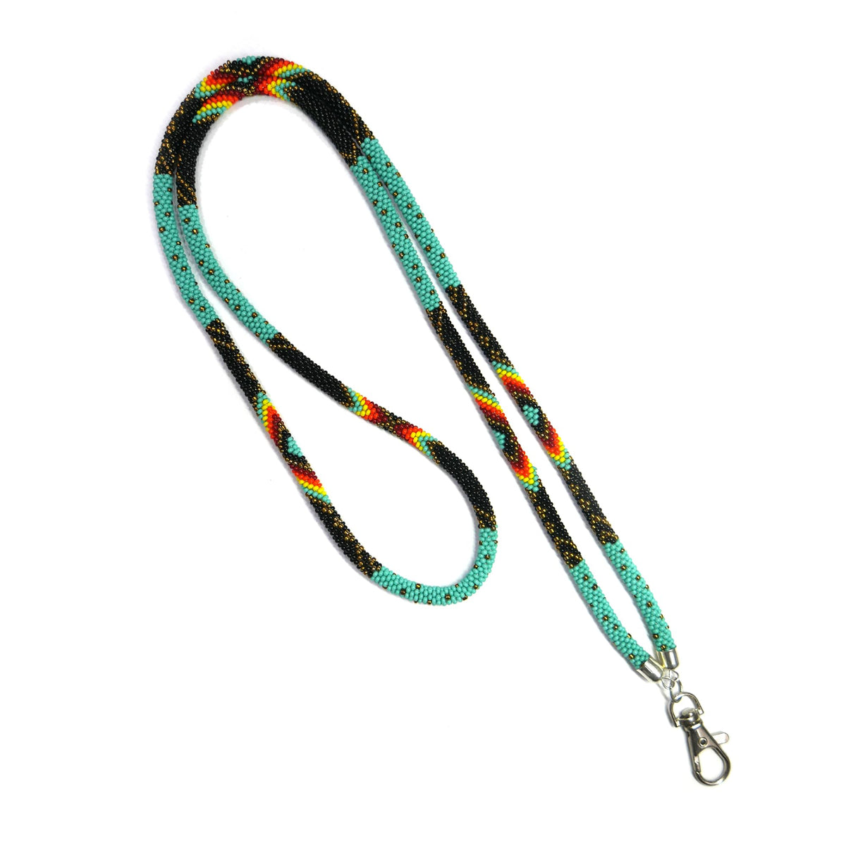 Handmade Native American style beaded badge ID card holder