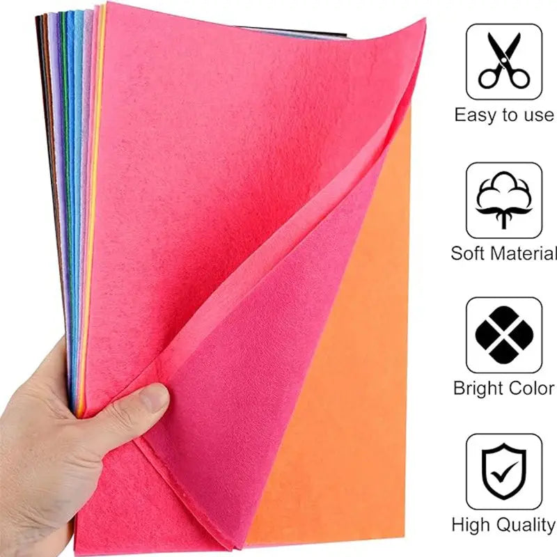 20/40pcs 20x30cm Felt Fabric, Colorful Non-Woven Material, Ideal for Christmas, Halloween, DIY Cards, Scrapbooking, Sewing Supplies