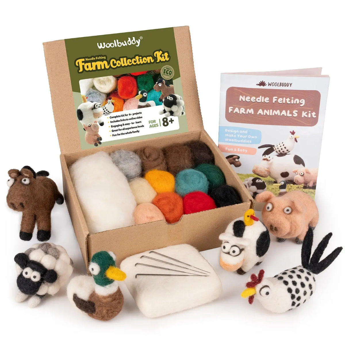 Needle Felting Farm Collection Kit for Beginners | Woolbuddy