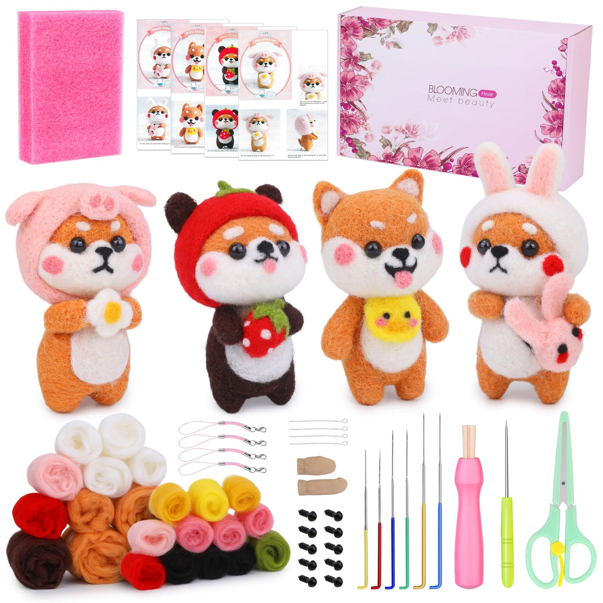UOOU Needle Felting Kit, Mushroom Wool Felting Kit with Felted Supplies