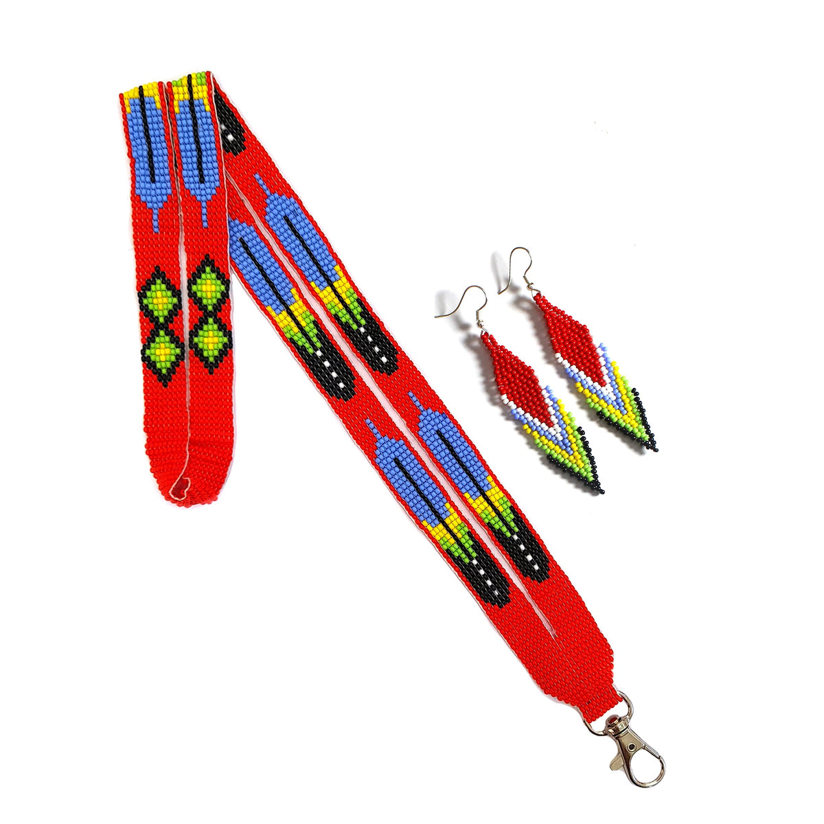 Handmade Native American style beaded badge ID card holder