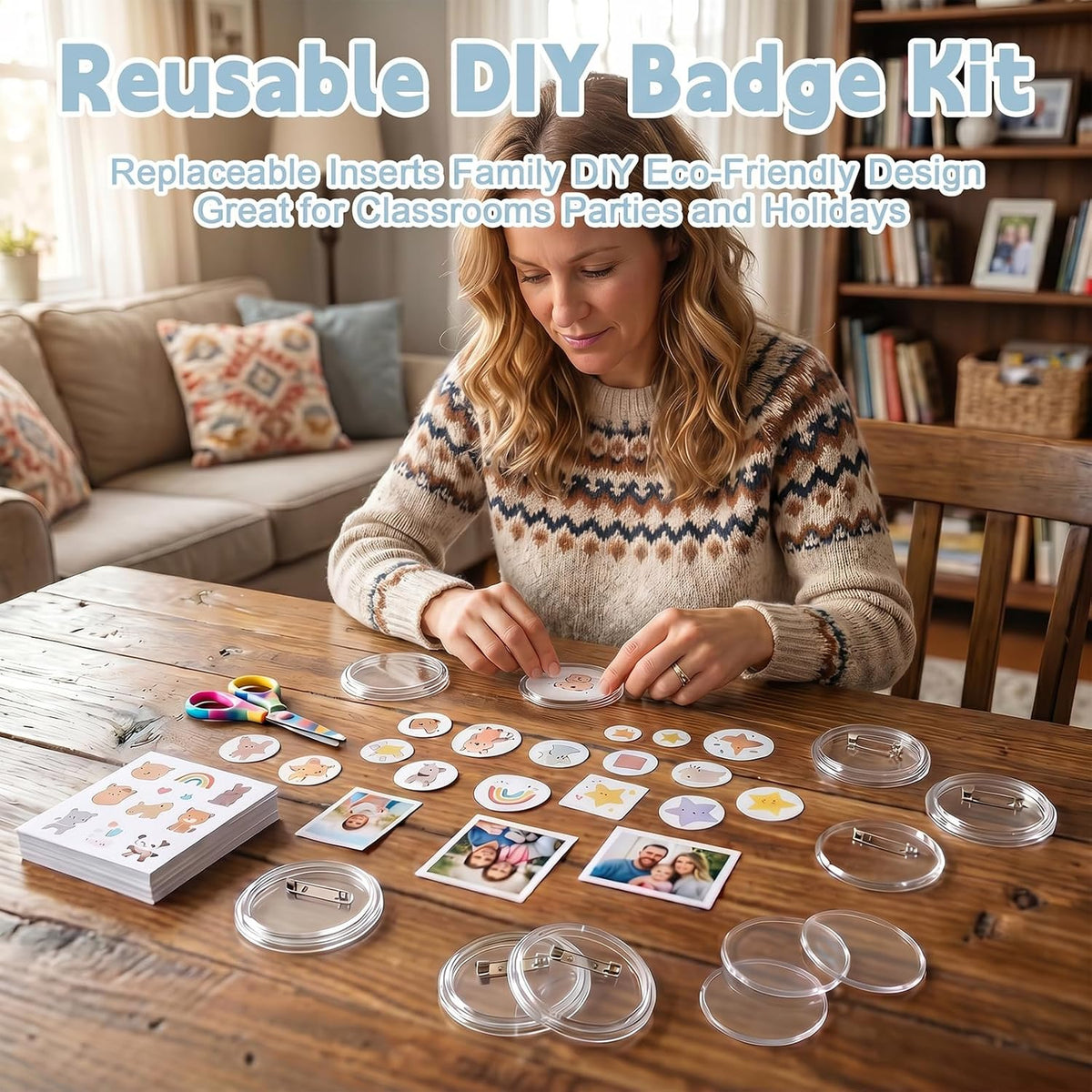 12 Pack 3 Inch Clear Acrylic Blank Button Pins for DIY Badges