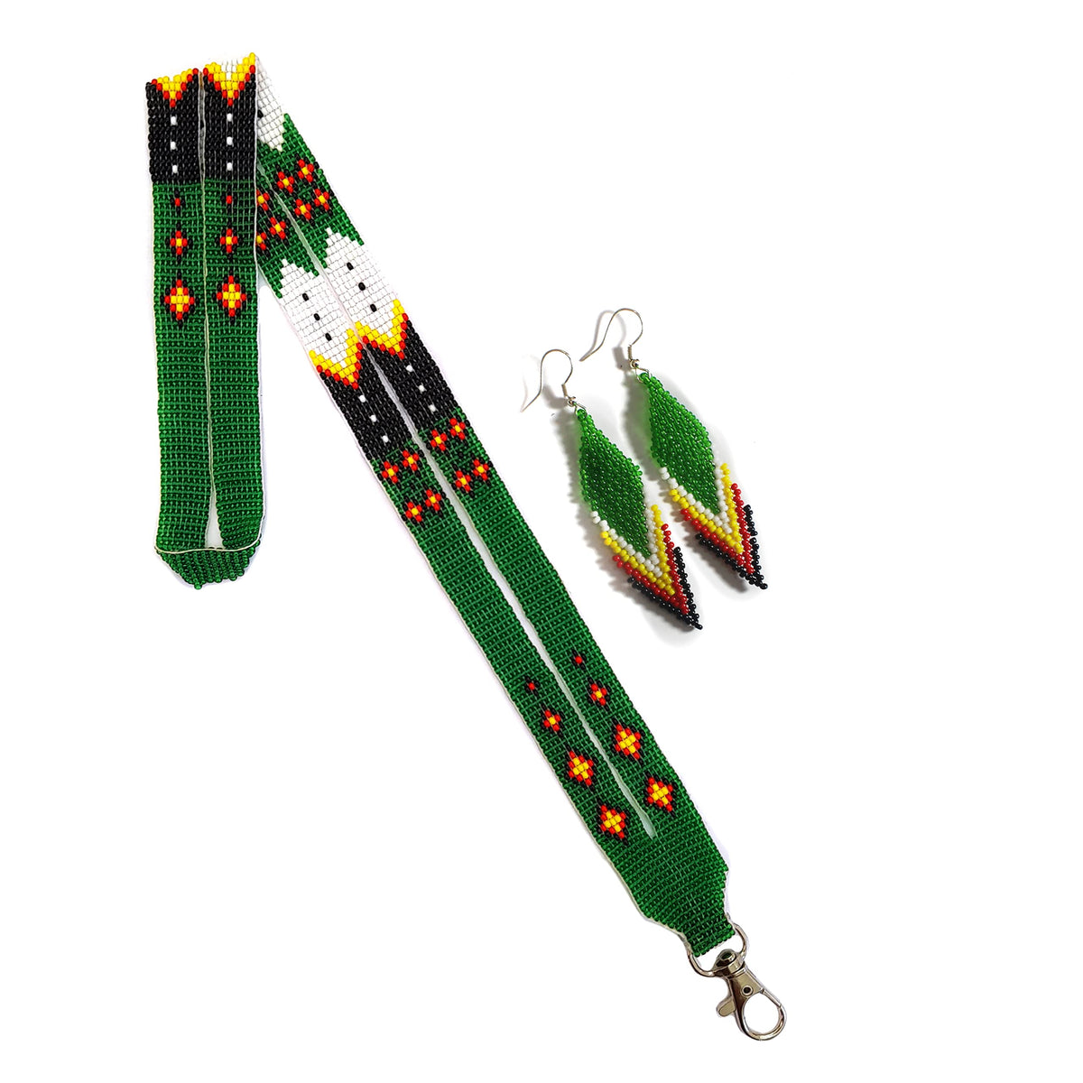 Handmade Native American style beaded badge ID card holder