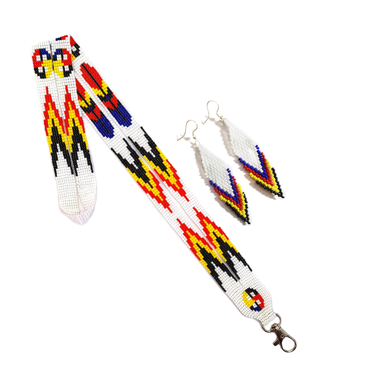 Handmade Native American style beaded badge ID card holder