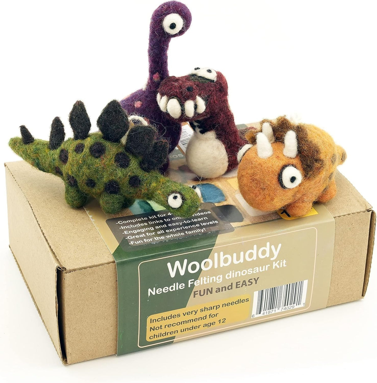 Woolbuddy Needle Felting Kit Beginner Set, 40 Colors, White Core Wool, Tool