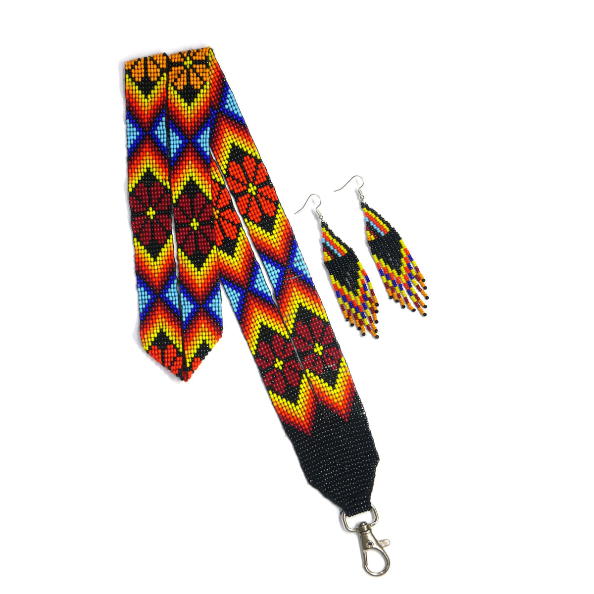 Handmade Native American style beaded badge ID card holder