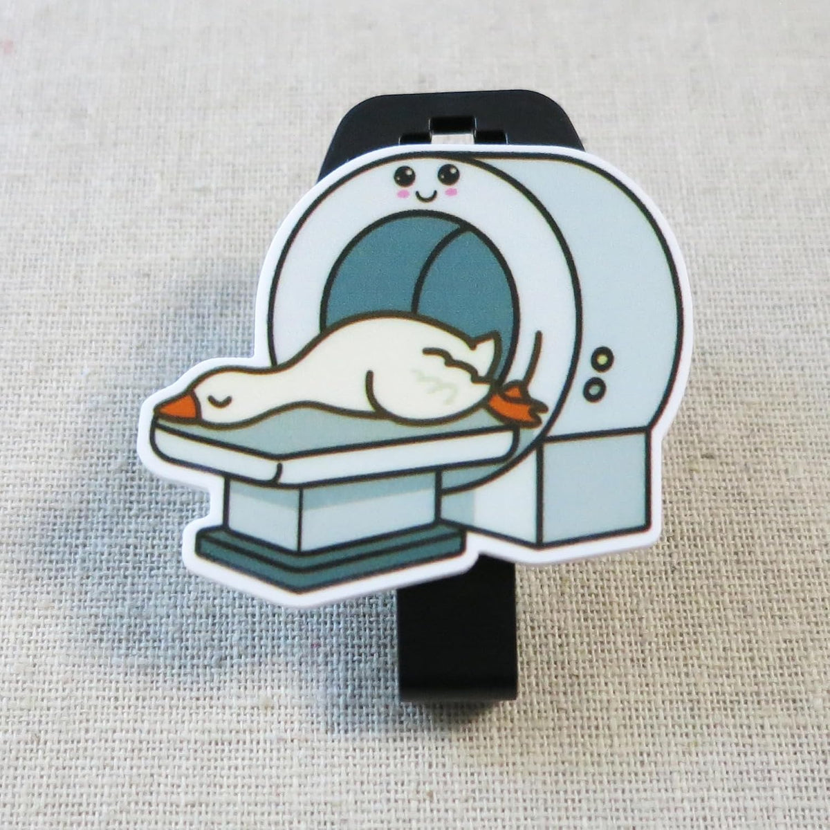 MRI Safe Badge Reel, Silly Goose in MRI Machine ID Badge Holder, MRI Tech