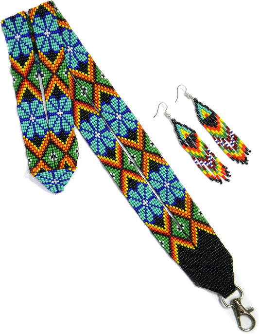 Handmade Native American style beaded badge ID card holder