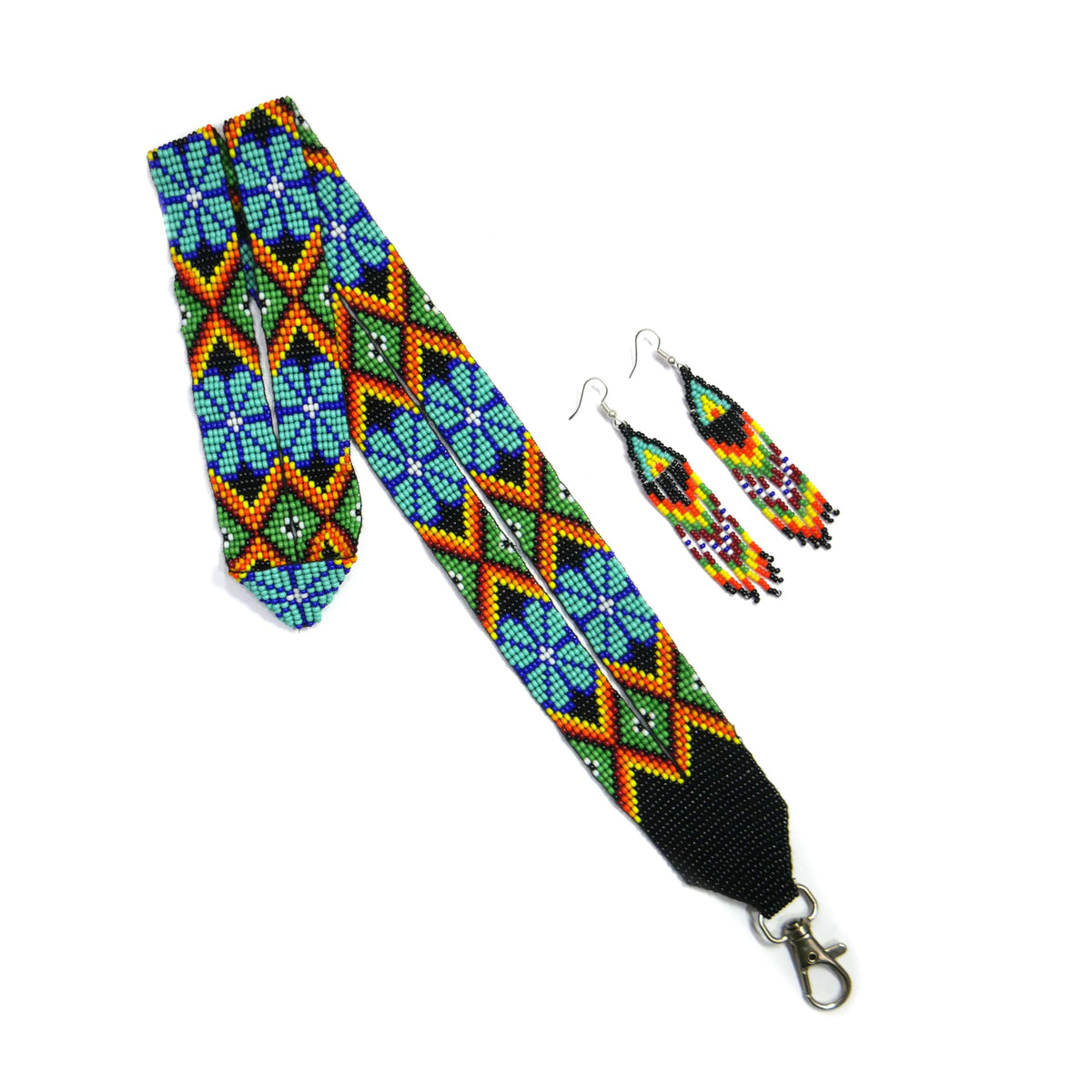 Handmade Native American style beaded badge ID card holder