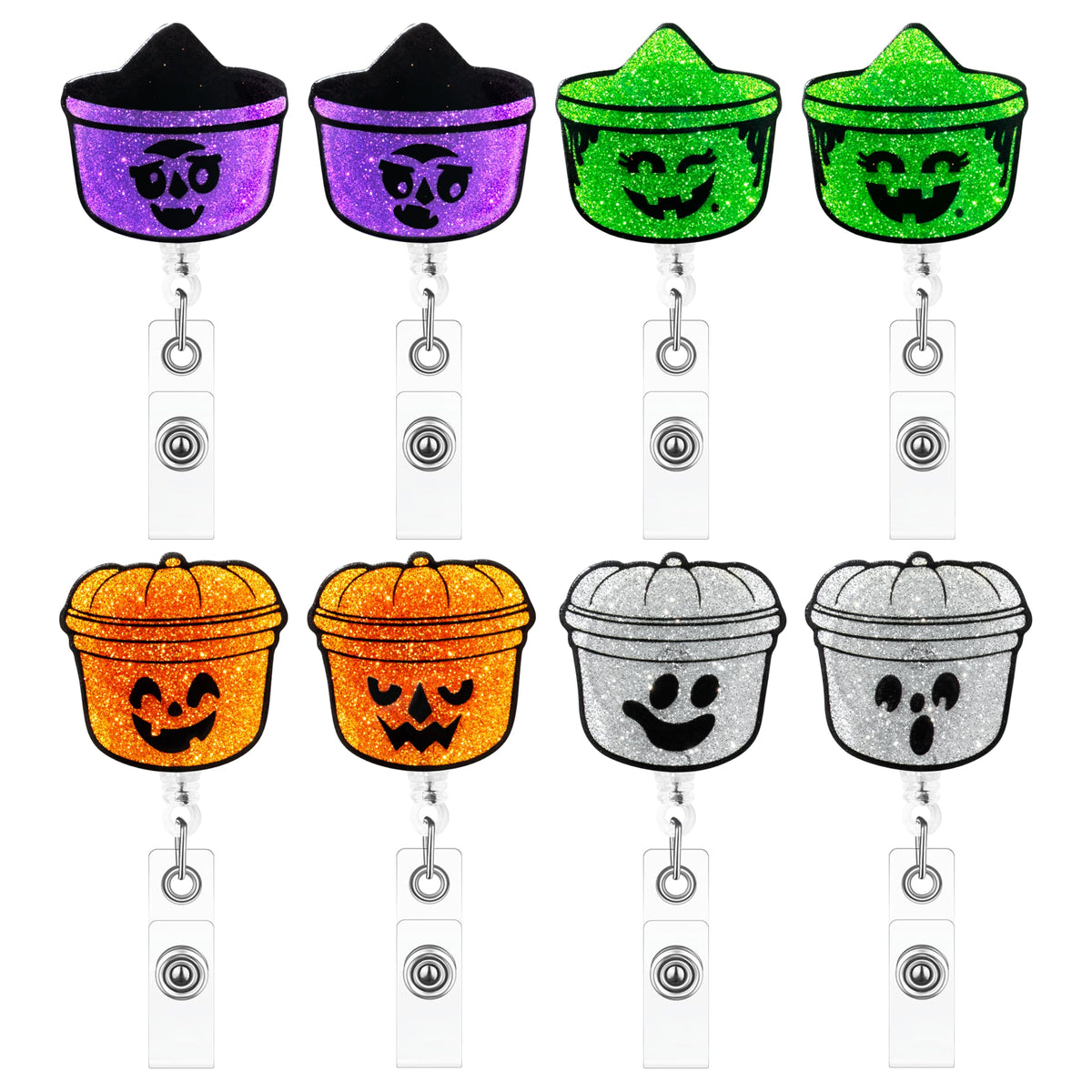 Eartim Cafecito Y Chisme Glitter Badge Reels Cute Coffee Name Tag Holders