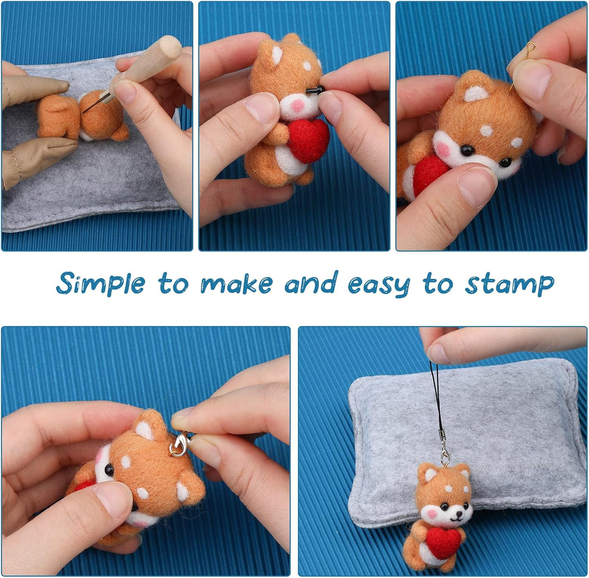 IMZAY Needle Felting Kit 18 Colors Wool Felting Kit Wool Roving Set
