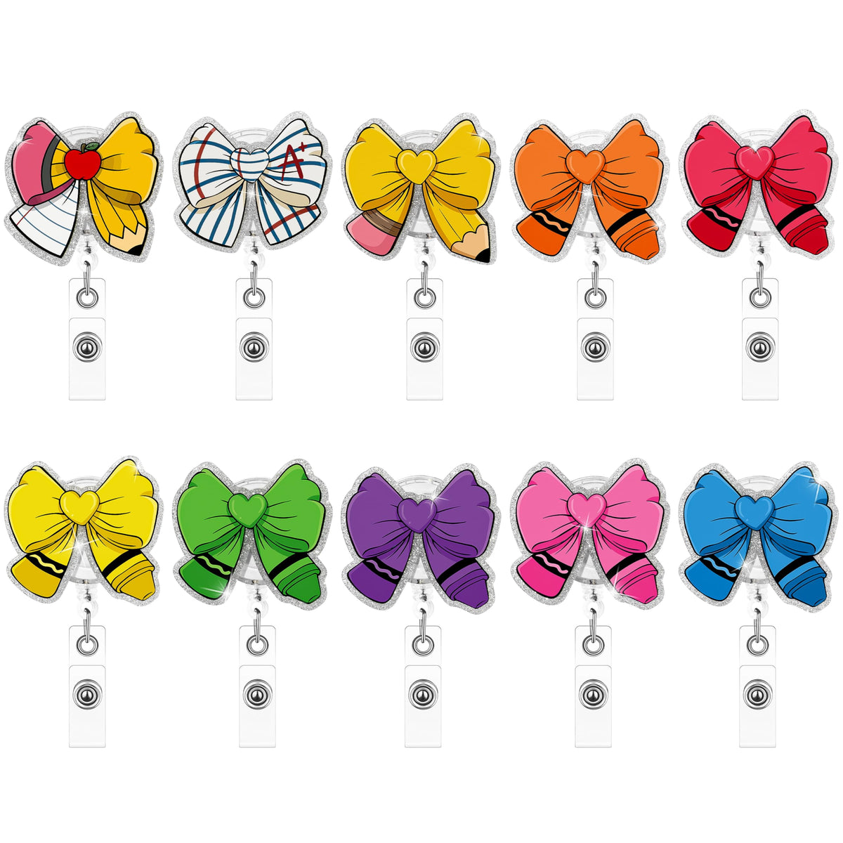 Eartim Cafecito Y Chisme Glitter Badge Reels Cute Coffee Name Tag Holders