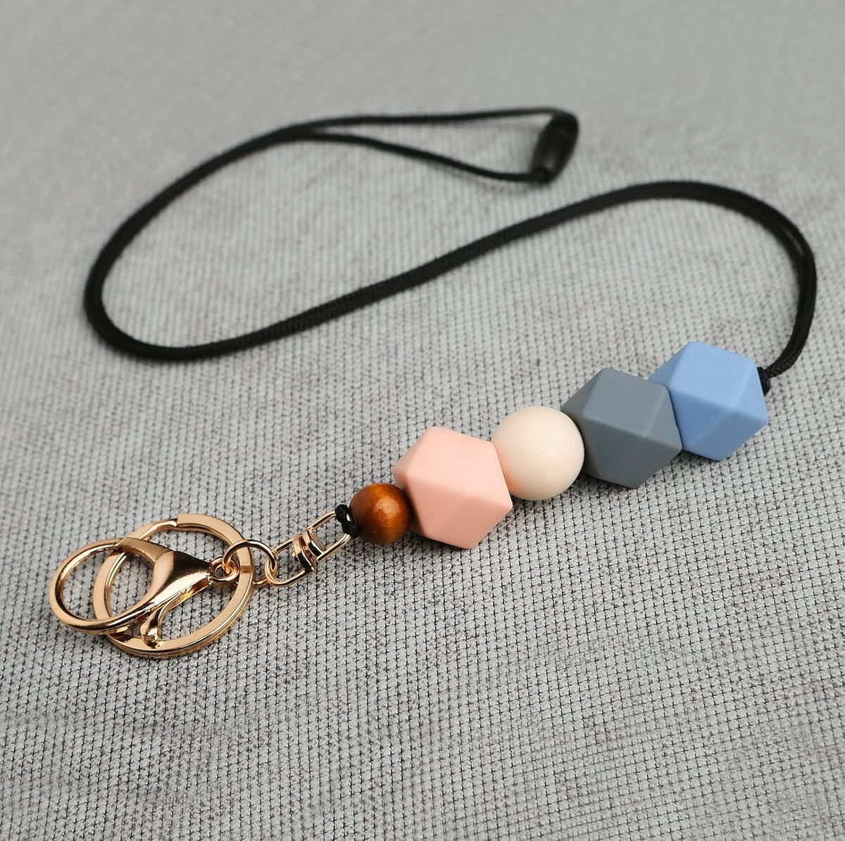 3PCS Teacher Breakaway Lanyards for Id Badges and Keys, Beaded Cute Badge Lanyards for Women Soft Nurse Necklace Boho Lanyards Fashion Silicone Bead Lanyard