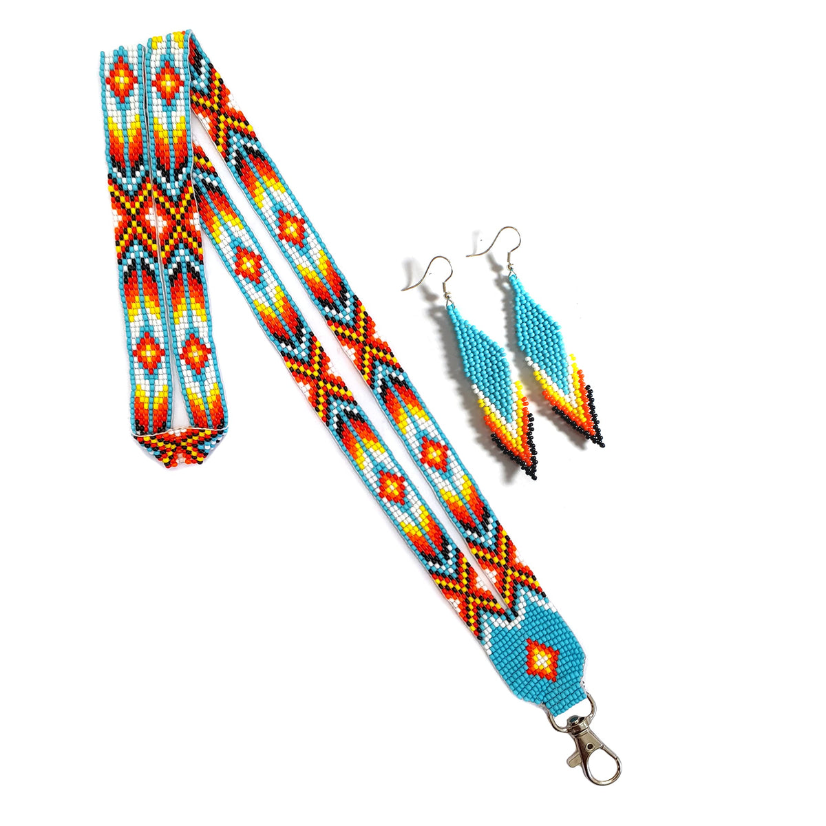 Handmade Native American style beaded badge ID card holder