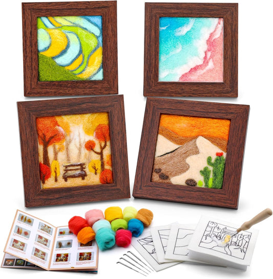 GarfxG Needle Felting Kit for Beginners, 4 Pcs Wool Needle Felt Kit