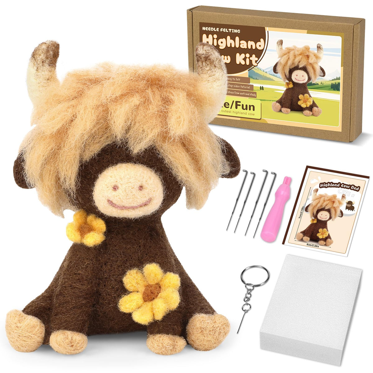 Yizzvb Needle Felting Kit, Wool Needle Felt Beginner Kits Felting Supplies