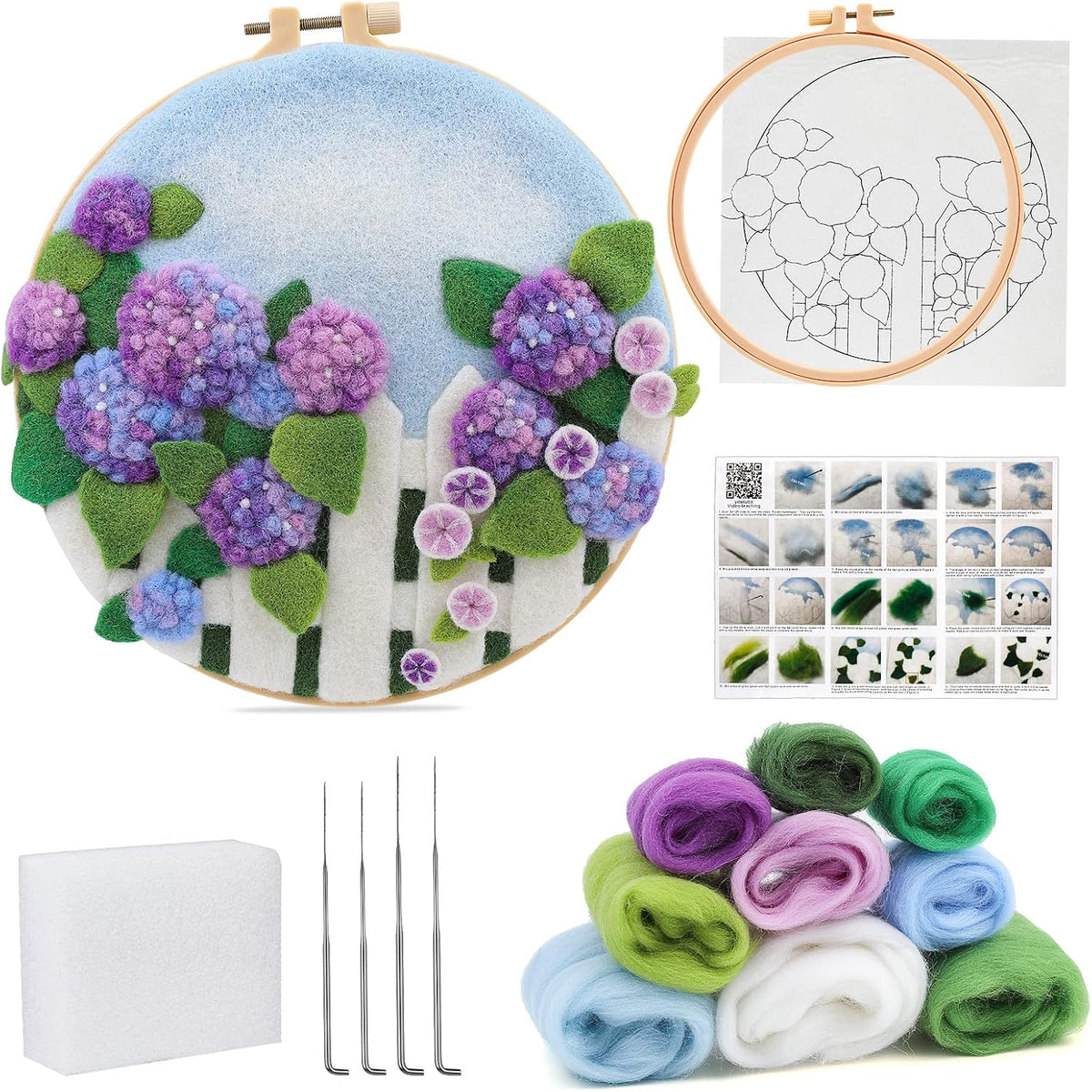 kgxulr Needle Felting Kit, Felting Kit for Beginners, Wool Painting Kit