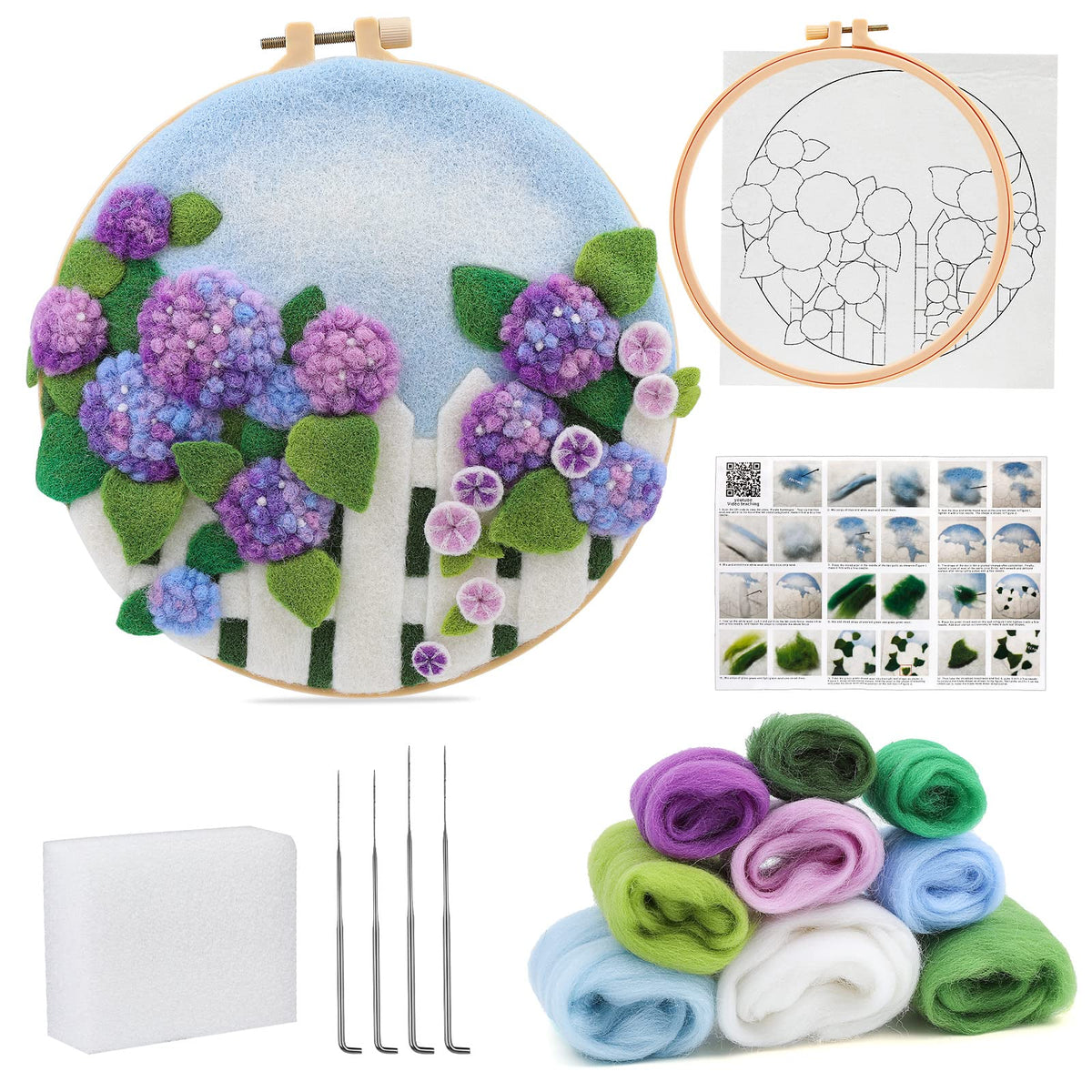 kgxulr Needle Felting Kit, Felting Kit for Beginners, Wool Painting Kit